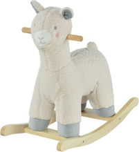 Cavallo a dondolo a forma di alpaca per bambini 36-72 mesi crema