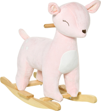 Cavallo a dondolo a forma di cervo per bambini 36-72 mesi rosa