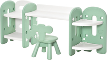 Tavolo con sedia per bambini età 1-4 anni verde e bianco cameretta e scuola
