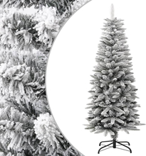 vidaXL Albero Natale Artificiale Sottile Neve Floccata 120cm PVC e PE