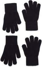 Gloves - 2-Pack Accessories Gloves & Mittens Gloves Svart Melton*Betinget Tilbud