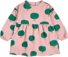 Baby Green Tree All Over Dress Dresses & Skirts Dresses Casual Dresses Long-sleeved Casual Dresses Pink Bobo Choses