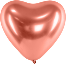Hjärtballonger Krom Roséguld - 10-pack