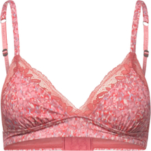 Non-Wired Bra With Lace And Pattern Lingerie Bras & Tops Soft Bras Bralette Rosa Esprit Bodywear Women*Betinget Tilbud