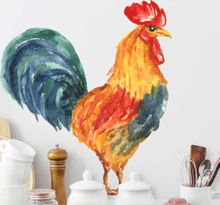 Keuken stickers Realistische gekleurde tekening van haan