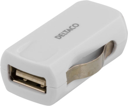 DELTACO billaddare, 1A, 1x USB Type A, 12-24V DC input