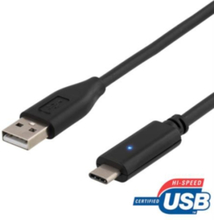 Deltaco USB 2.0 C male till USB A male