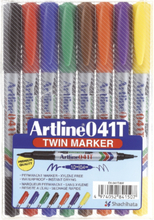 Märkpenna Artline EK-041T Twin Marker set med 8 färger