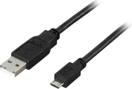 DELTACO USB 2.0 typ A till Micro-B USB, 5-pin, 1m, svart