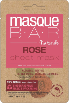 Masquebar Naturals Rose Sheet Mask Beauty WOMEN Skin Care Face Face Masks Nude Masque B.A.R*Betinget Tilbud