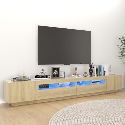 vidaXL TV-bänk med LED-belysning sonoma-ek 260x35x40 cm