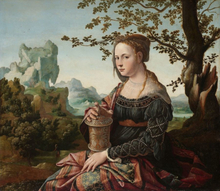 Schilderij - Jan van Scorel, Maria Magdalena, ca 1530, 100x90cm