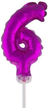 Sifferballong Tårtdekoration Rosa - Siffra 6