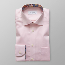 Eton Classic fit Rosa twillskjorta med tennismönstrade detaljer