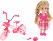 Johntoy pop Lily Dolls mijn eerste fiets 15cm 4-delig blond jurk