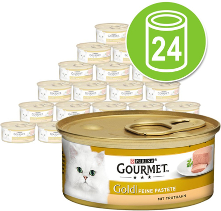 Sparpaket Gourmet Gold Feine Pastete 24 x 85 g - Mix I: Huhn und Thunfisch
