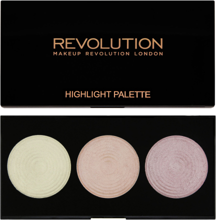 Makeup Revolution Highlighter Palette Highlight, 3 Highlighters Powder