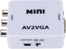 Mini AV2VGA Video Konverter Konverter Box AV RCA CVBS zu VGA Video Konverter Konverter mit 3.5mm Audio zu PC HDTV Konverter