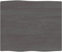 Bordsskiva mörkgrå 60x50x2 cm behandlad massiv ek levande kant