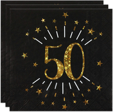 Servetter 50 År Birthday Party Guld