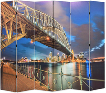 vidaXL Sammenleggbar romdeler 228x170 cm Sydney Harbour Bridge