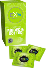 EXS Ribbed & Dotted: Kondomer, 12-pack