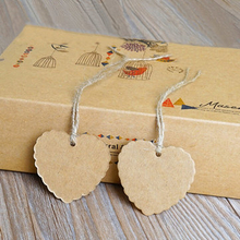 100pcs Vintage Wedding Favor Gift Tags Blank Luggage Label Kraft Paper With Strings