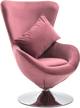 vidaXL Äggformad snurrfåtölj med dyna rosa sammet