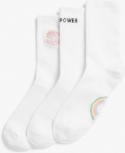 3-pack cotton socks - White