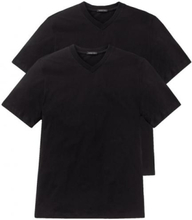 Schiesser 2-pack American T-Shirt V-neck Zwart