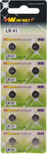 Hi-Watt: LR41 Knappcellsbatterier, 1.5V, Alkaline, 10-pack