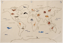 Världskarta tyg The World Textile Map Ferm Living