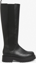 Knee-high chunky chelsea boots - Black