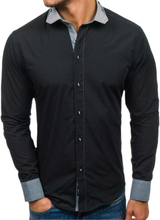 Koszula męska elegancka z długim rękawem czarna Bolf 6962