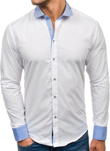Koszula męska elegancka z długim rękawem biała Bolf 6962