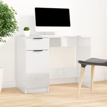 vidaXL Skrivbord vit högglans 100x50x75 cm konstruerat trä