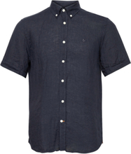 Douglas Linen Ss Shirt-Classic Fit Shirts Linen Shirts Blå Morris*Betinget Tilbud