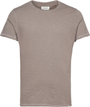 Konrad Slub S/S Tee T-shirts Short-sleeved Brun Gabba*Betinget Tilbud