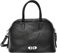 Black tumbled leather handbag