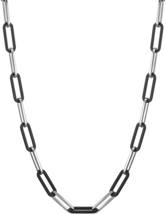 TeNo Damen Halskette Soho Silver aus Edelstahl mit Carbon 45-48 cm verstellbar