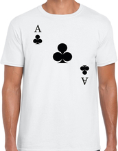 Casino thema verkleed t-shirt heren - klaver aas - wit - poker t-shirt