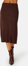 VILA Comfy A-Line Knit Skirt Shaved Chocolate Det XS