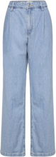 Straight Pleated Jeans Bottoms Jeans Straight-regular Blue Mango