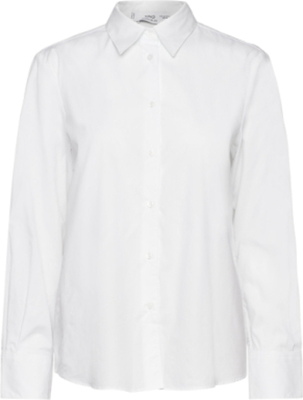 Regular Cotton Lyocell-Blend Shirt Tops Shirts Long-sleeved White Mango