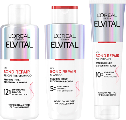 L'Oréal Paris Elvital Bond Repair Haircare Trinome Kit- Pre-Shamp