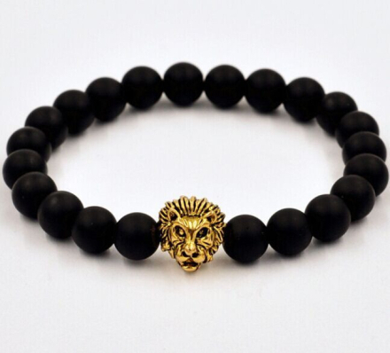 Armband "Buddha -Lion" -Svart/Guld