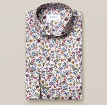 Eton Super Slim fit Beige skjorta med blommande dal