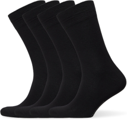 Bamboo Crew Sock 4-Pack Underwear Socks Regular Socks Black Amanda Christensen