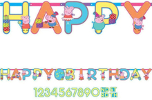 Stort Happy Birthday Banner - Peppa Pig