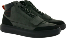 FRETZ men Sem Herren High-Top Sneaker modische Nubuk-Leder Schuhe mit TPU-Sohle Made in Italy 4413.2482 86 Grau/Schwarz